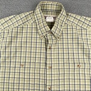 Wrangler Shirt Mens Large Green Rugged Wear Hiking Camp Work Short Sleeve Casual